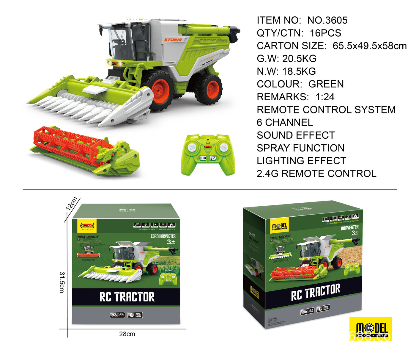 Remote Control Farm Vehicle Toy