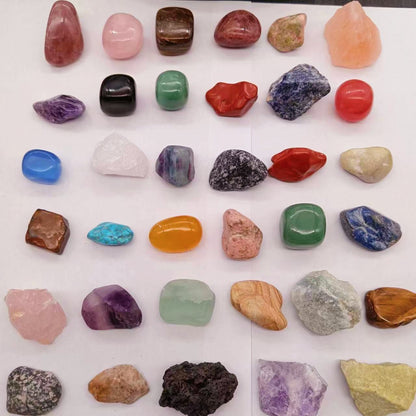 Natural Crystal Mineral Specimens Educational Set