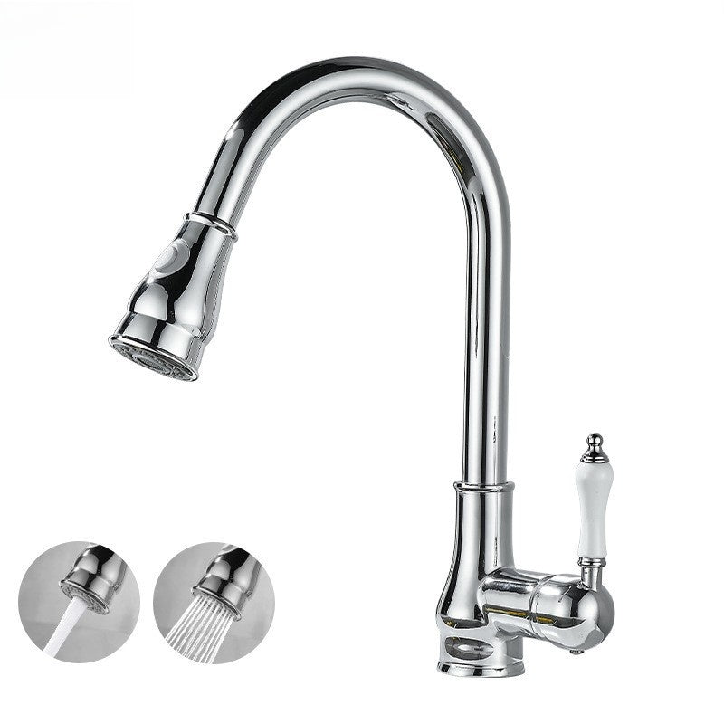 European-Style Pull Faucet in Antique, Gold, Black and Electroplated, image 8 of 16