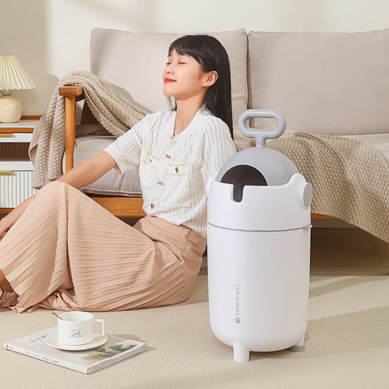 Disposable diaper trash bin with large capacity