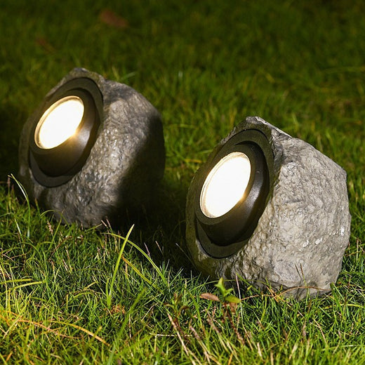 Outdoor realistic stone lanterns in outdoor garden