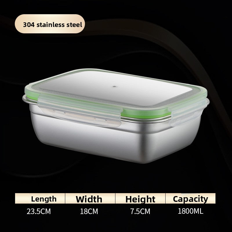 304 Stainless Steel Food Grade Crisper Box Sealed Rectangular Storage Container