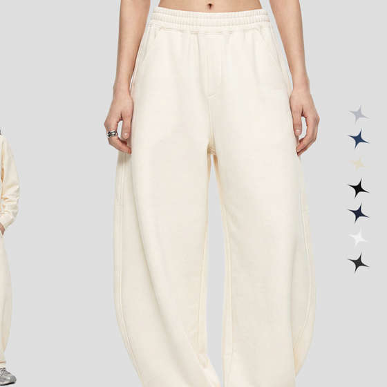 Heavyweight Terry Fabric Sweatpants Loose Fit Casual Pants