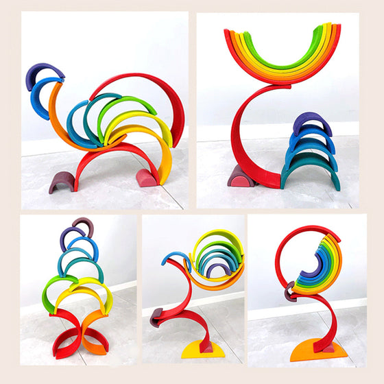 Creative Rainbow Wooden Building Blocks product image 3