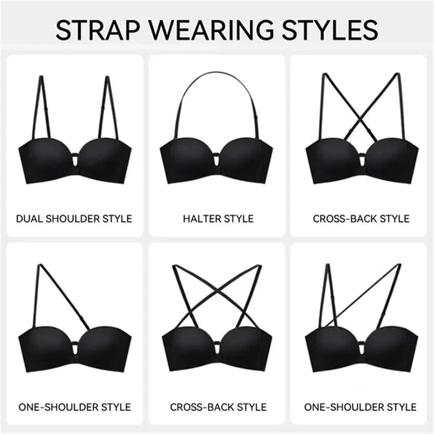 Convertible Strapless Push Up Bra
