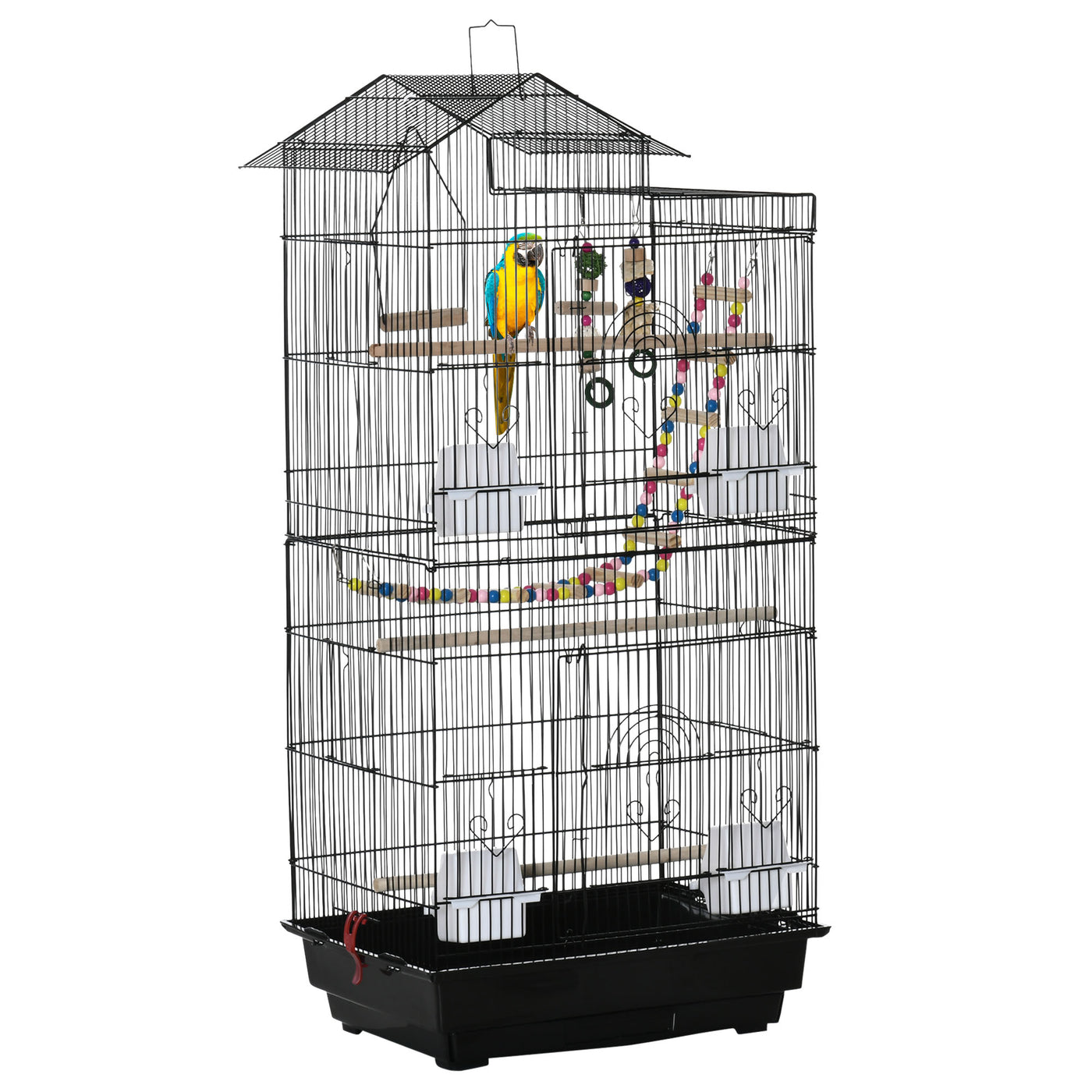 Bird cage tray and base close up