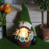 Solar LED Garden Ornament with Flocked Resin Finish