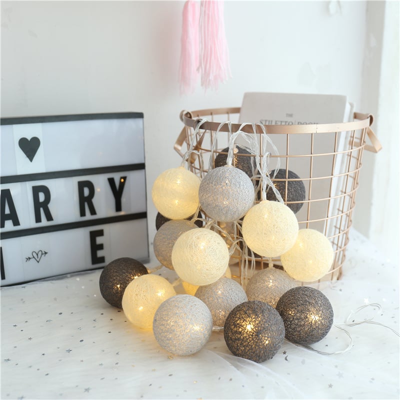 LED cotton thread lanterns, party setting