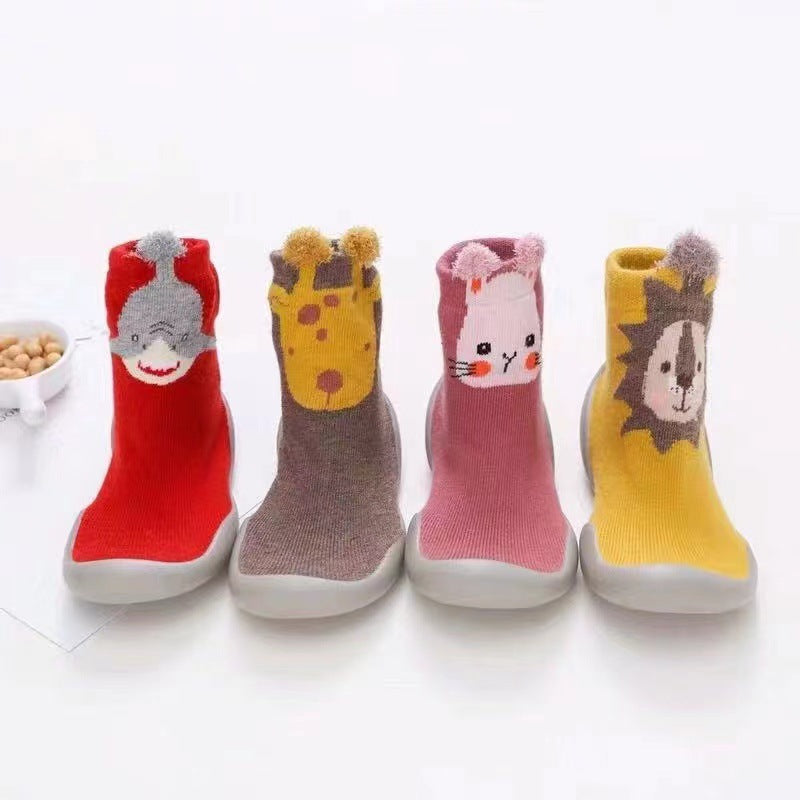 Cartoon Soft-Sole Cotton Baby Floor Socks Toddler Prewalker Shoes