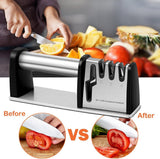 Knife sharpener four precision sharpening slots