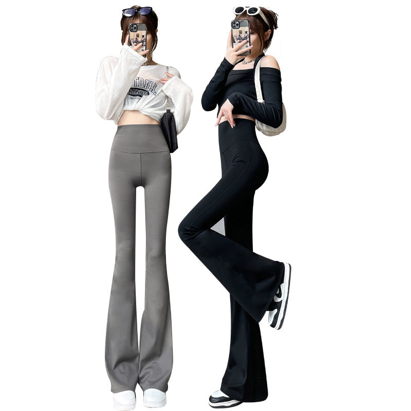 Women's High Waist Micro Flared Pants Slimming Spring Autumn Long Trousers
