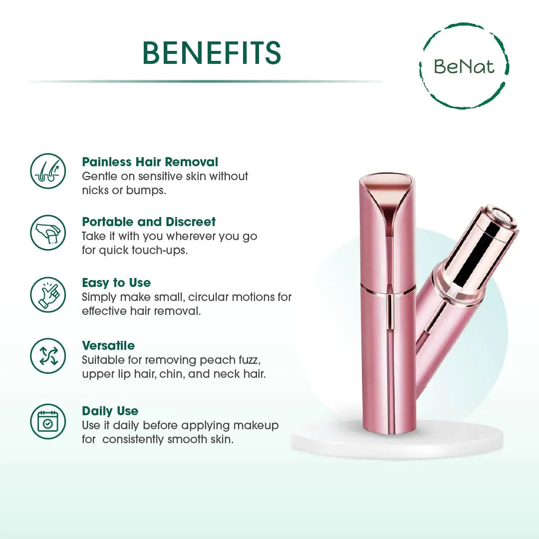 Facial Hair Remover for Women — Painless LED Trimmer, USB Rechargeable - Image 4