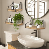 3 Piece Rustic Wood Floating Shelves