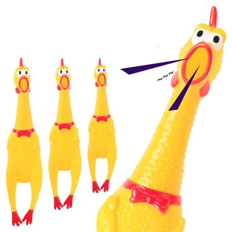 Rubber chicken squeak toy