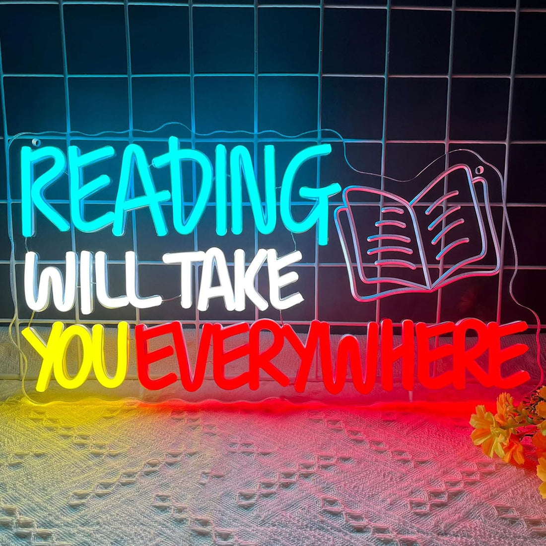 Dimmable LED Reading Neon Sign Wall Decor Light