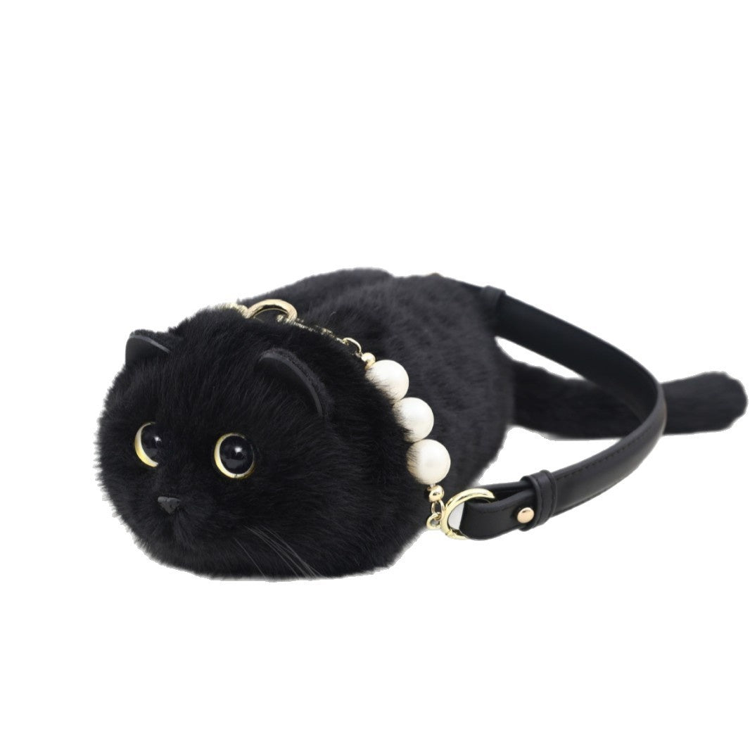 Plush Crossbody Cat Bag
