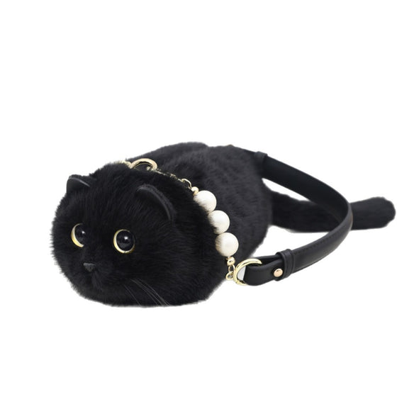 Plush Crossbody Cat Bag
