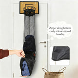 Wall-Mounted Wooden Basketball Hoop Laundry Basket