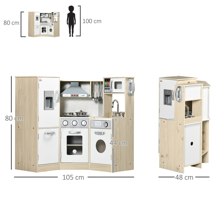 Kids kitchen playset storage compartments