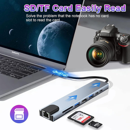 Type-C 8-in-1 Docking Station