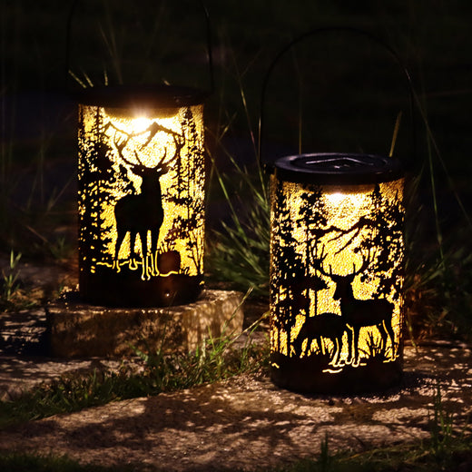 Wrought Iron Deer Solar Garden Light