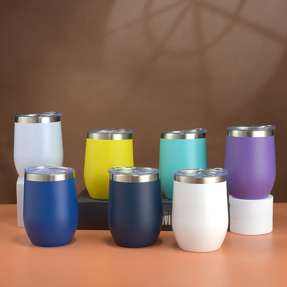 U-Shape Double-Layer Insulated Stainless Steel Tumbler with Lid 12oz