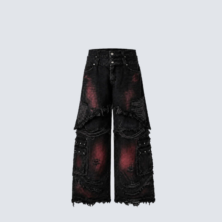 Burr Edge Wide Leg Jeans