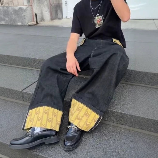 Men's Printed Stretch Denim Pants