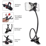 Gooseneck phone holder cradle holding a smartphone
