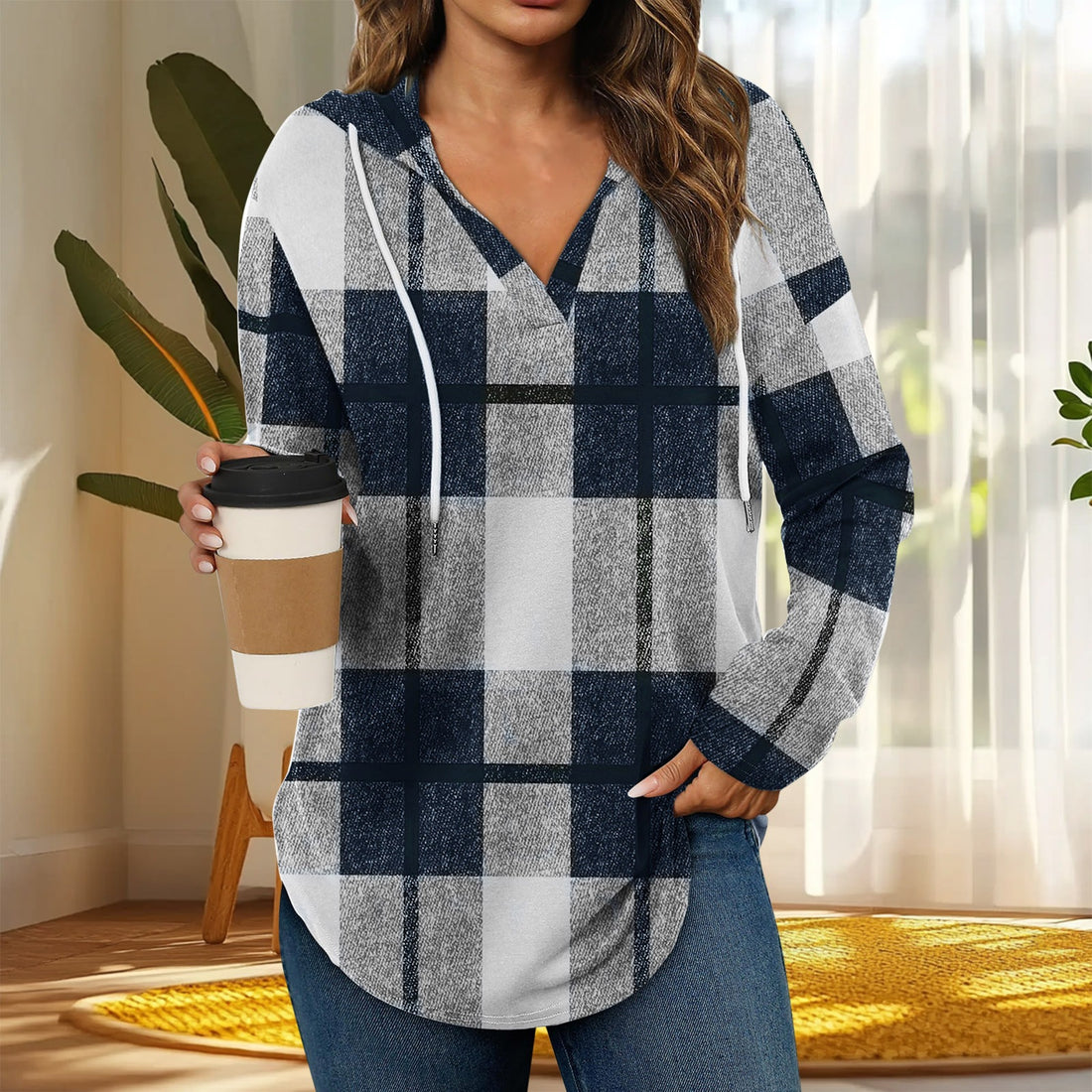 Winter and autumn hooded pullover sweater