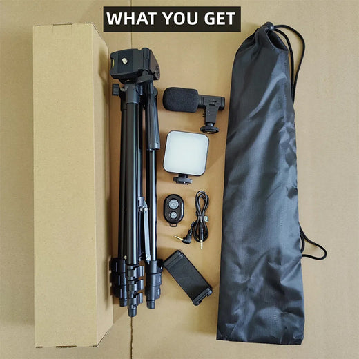Tripod Microphone Fill Light Set with Remote