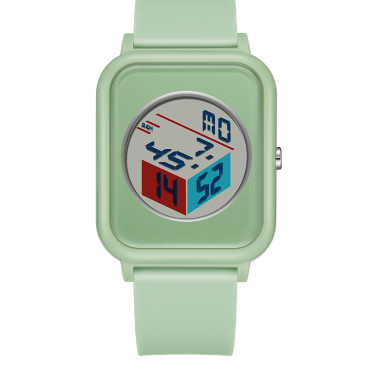 Sanda Minimalist Digital Watch with 3D Cube Dial