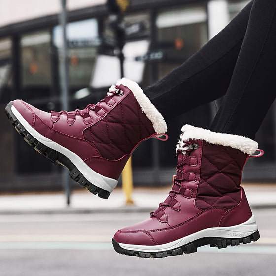 Womens Warm Fleece-Lined Winter Snow Boots