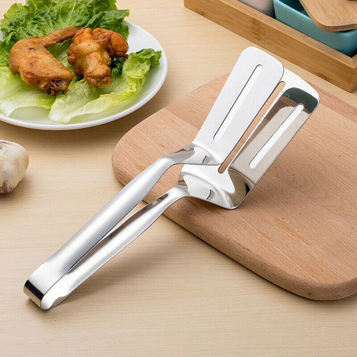 Stainless steel BBQ tongs 30cm full view