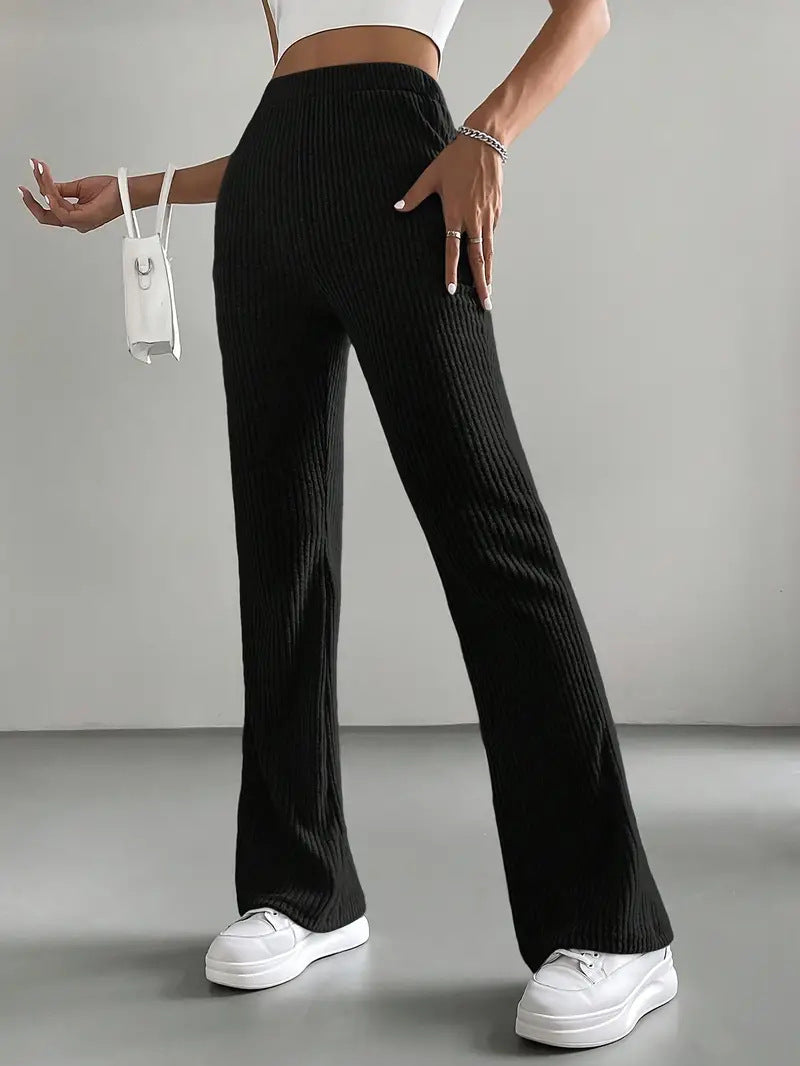 Flared slim-fit trousers