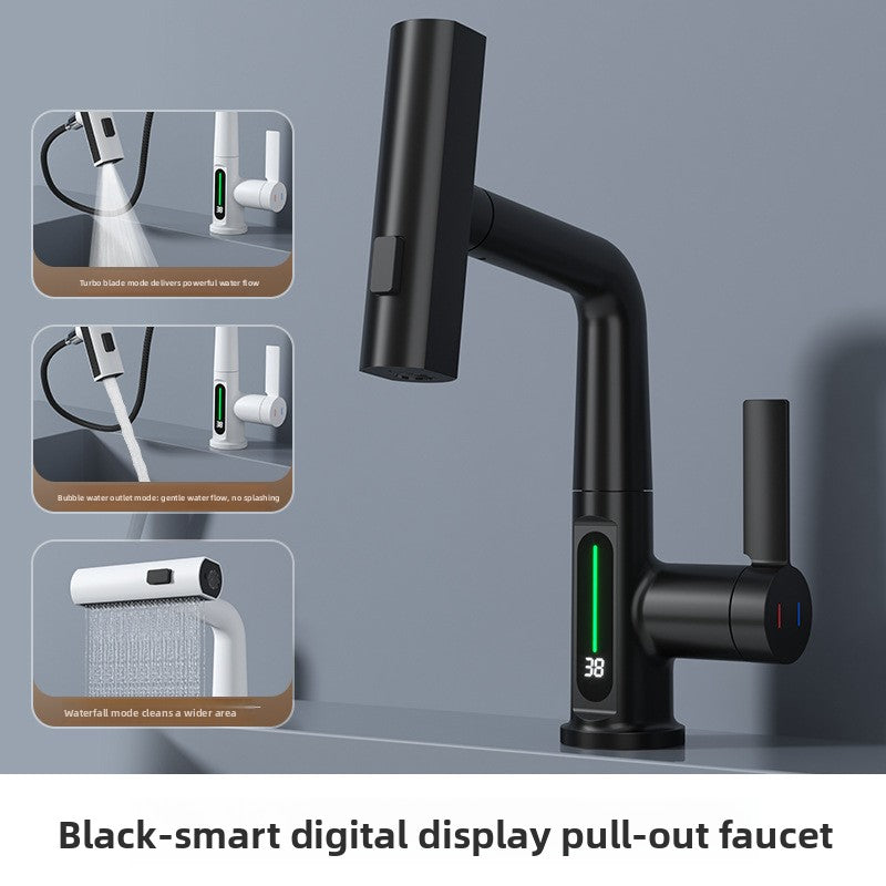 Adjustable Height Pull Out Basin Faucet