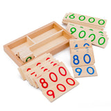Wooden number cards storage box