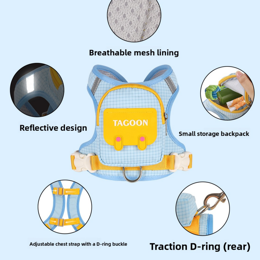 Adjustable Polyester Dog Chest Harness