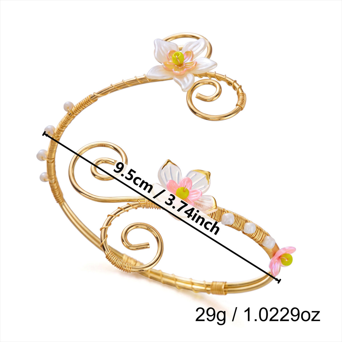 Ocean Shell Butterfly Open Arm Cuff Bracelet