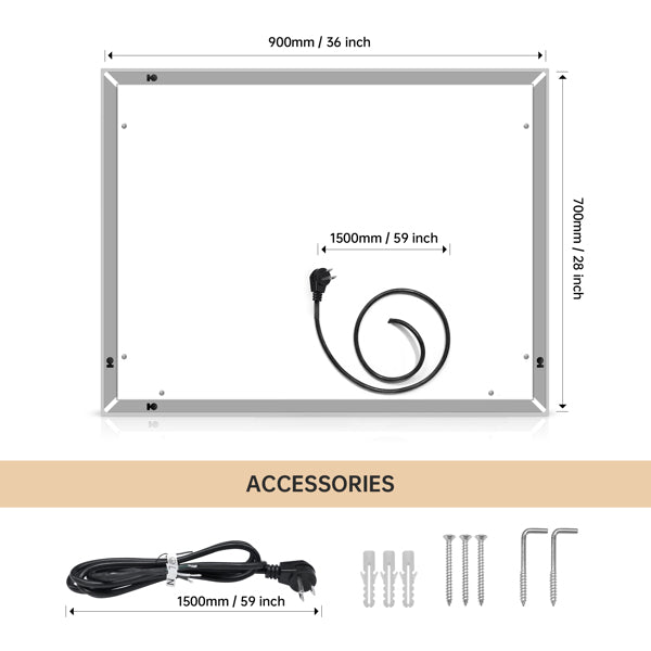 LED Bathroom Wall Mounted Vanity Mirror