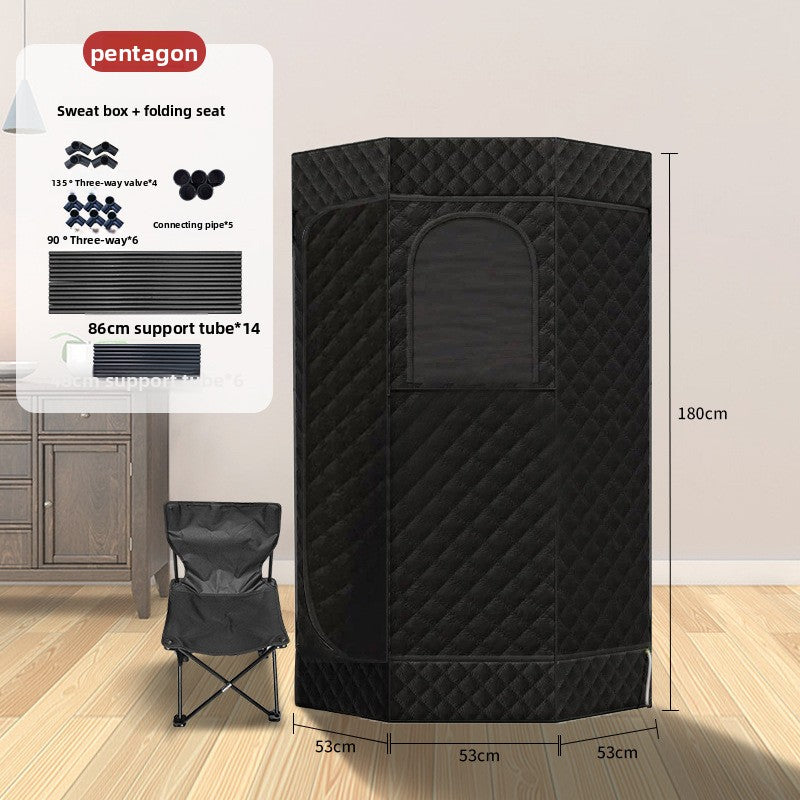 Portable Home Steam Sauna Box with Folding Chair