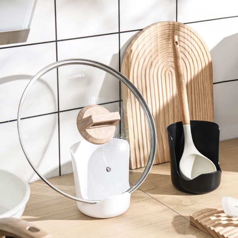 Kitchen Countertop Water-Draining Pot Lid Rack