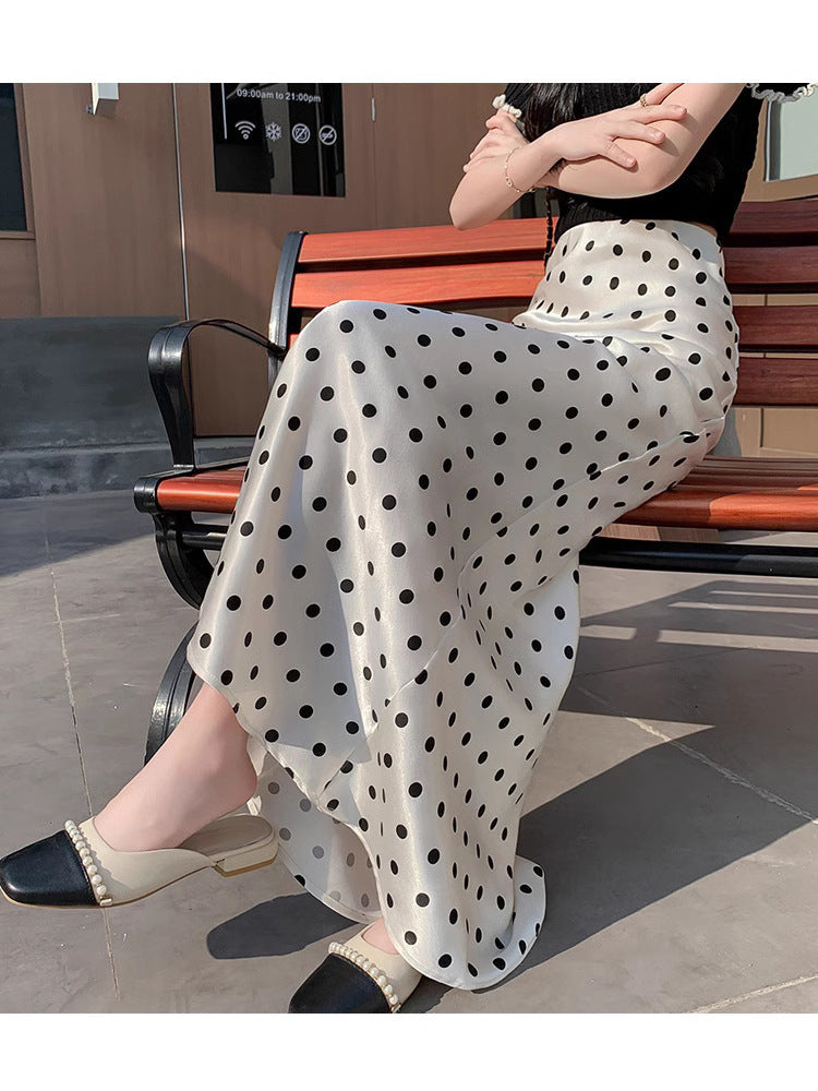 Women's New Elegant High Waist Dot Fishtail Dress