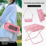 Portable Folding Stool Cherry Print Outdoor Chair