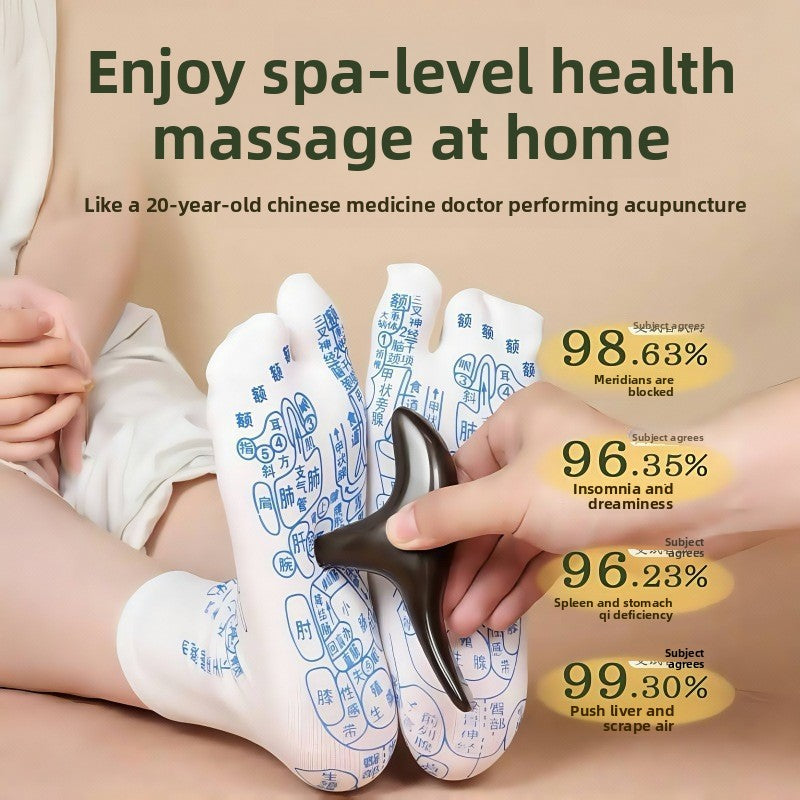 Foot Acupoint Massage Socks with Meridian Illustration