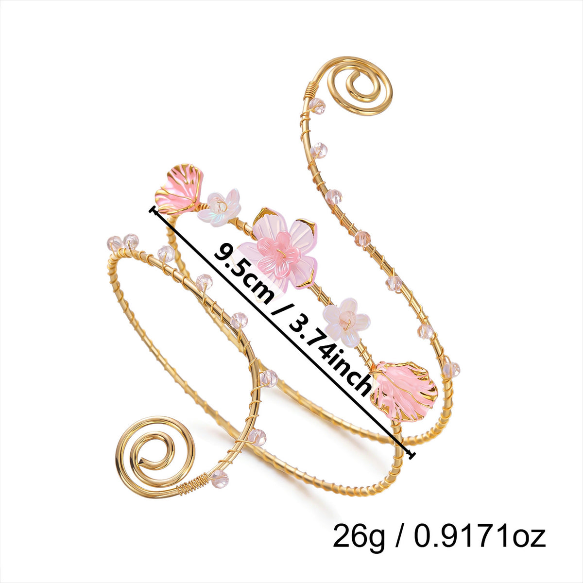 Ocean Shell Butterfly Open Arm Cuff Bracelet