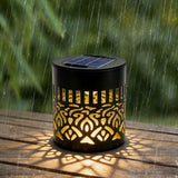 Solar Powered Outdoor Garden Light with Decorative Patterns
