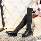 Down Cloth Thick Fur Snow Boots Belt Buckle Over-the-Knee Boots