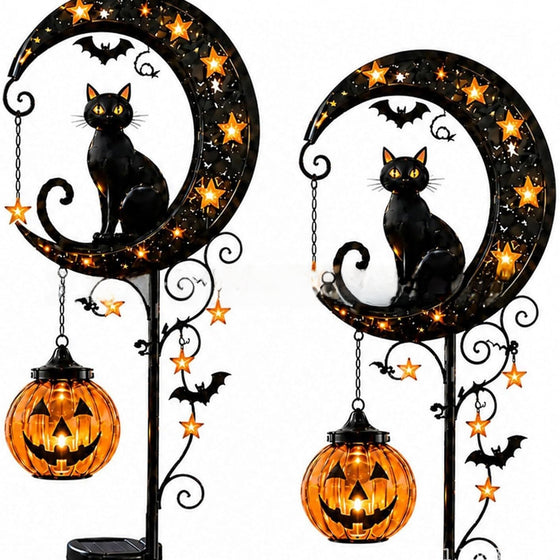 Halloween Black Cat Pumpkin Ground Lamp Decor product image 2