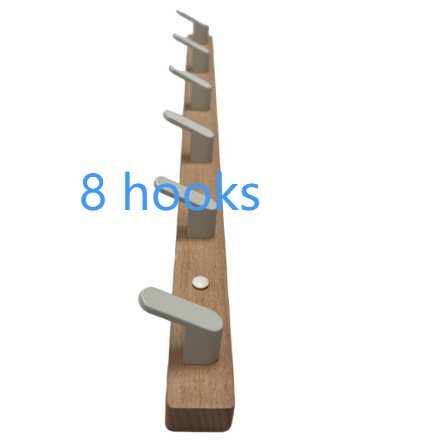Beech Wood Adhesive Wall Mounted Coat Hooks